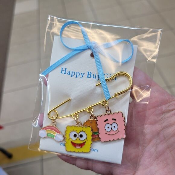 2/$20 Brand New Spongebob Gold Pin With Charms - Picture 3 of 4